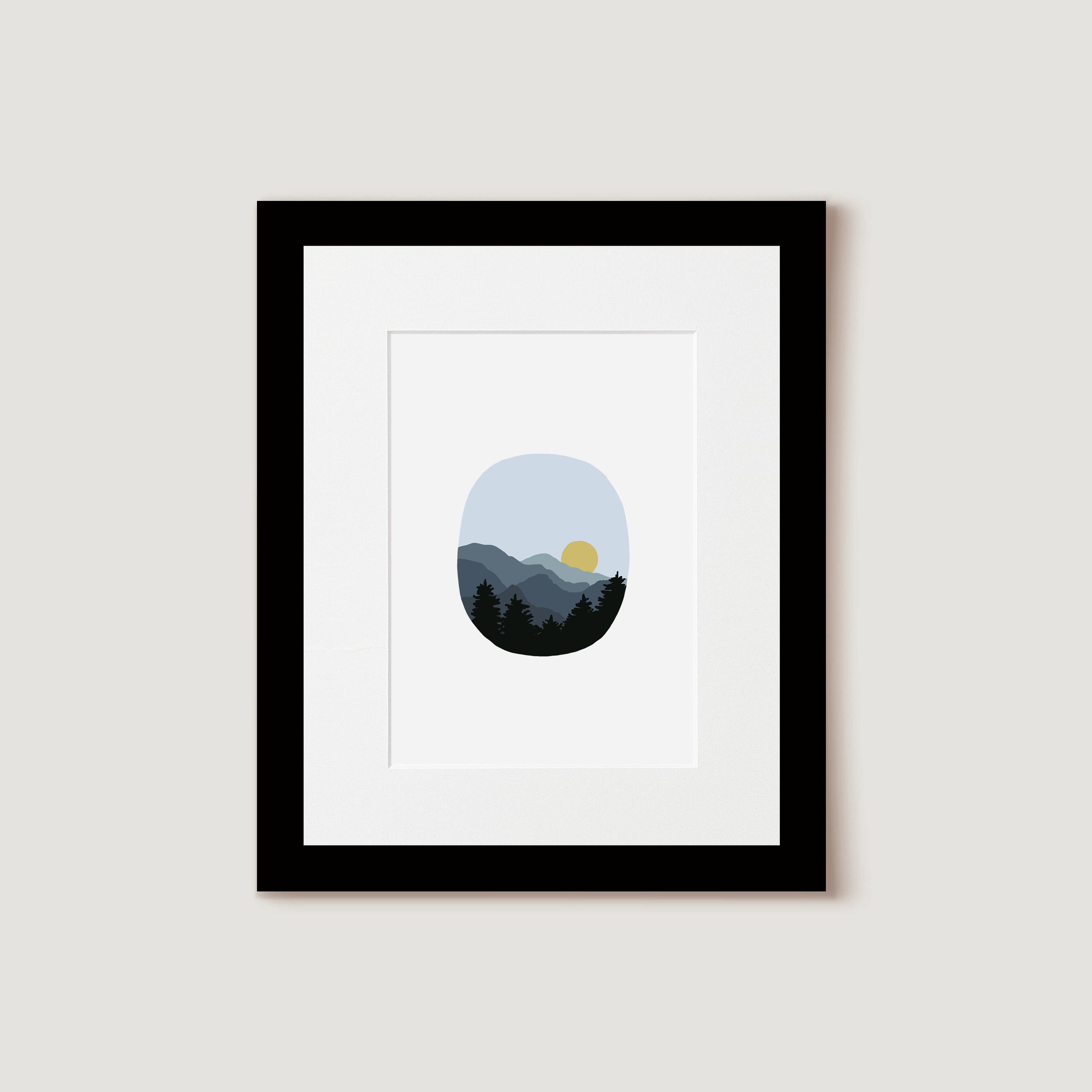 Matted Art Print, Blue Ridge Mountains
