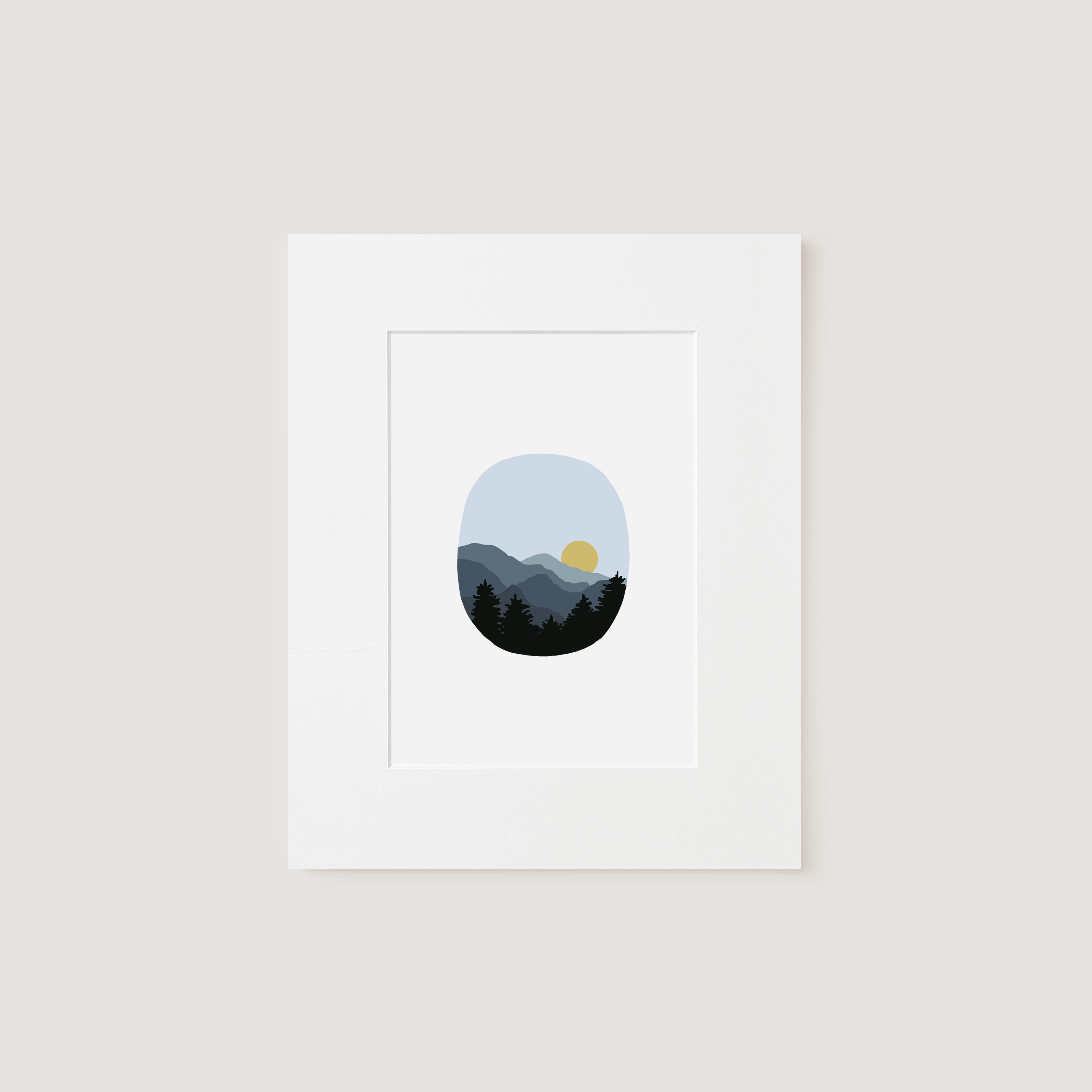 Matted Art Print, Blue Ridge Mountains
