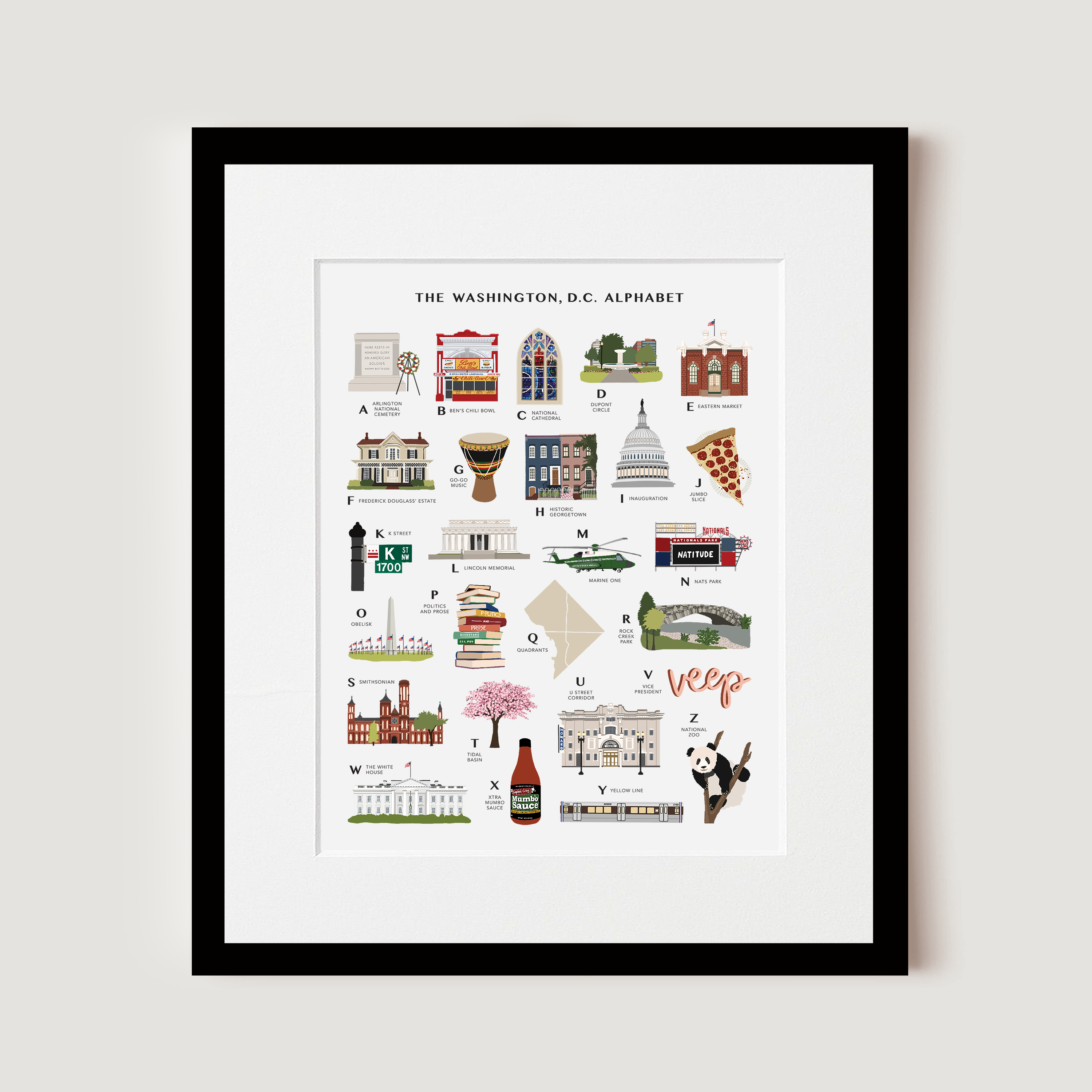 Washington, D.C. Alphabet, Art Print