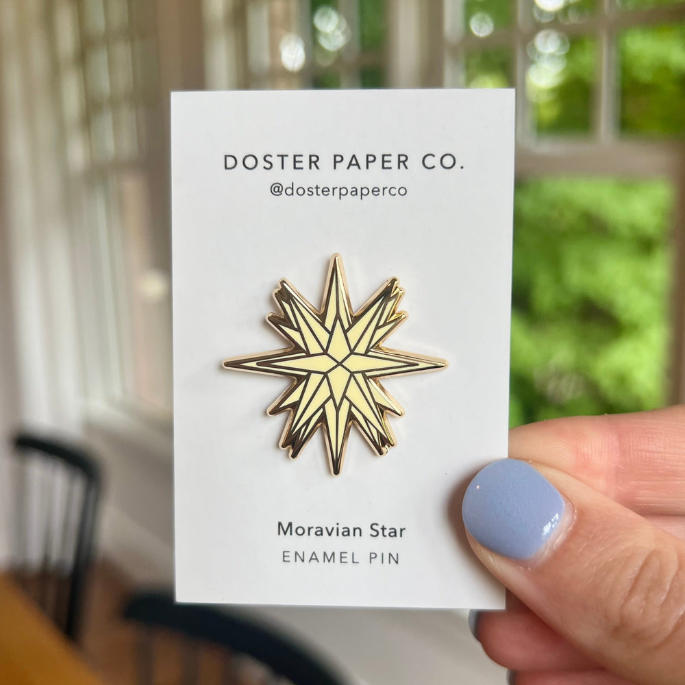 Enamel Pin, Moravian Star – Doster Paper Co.