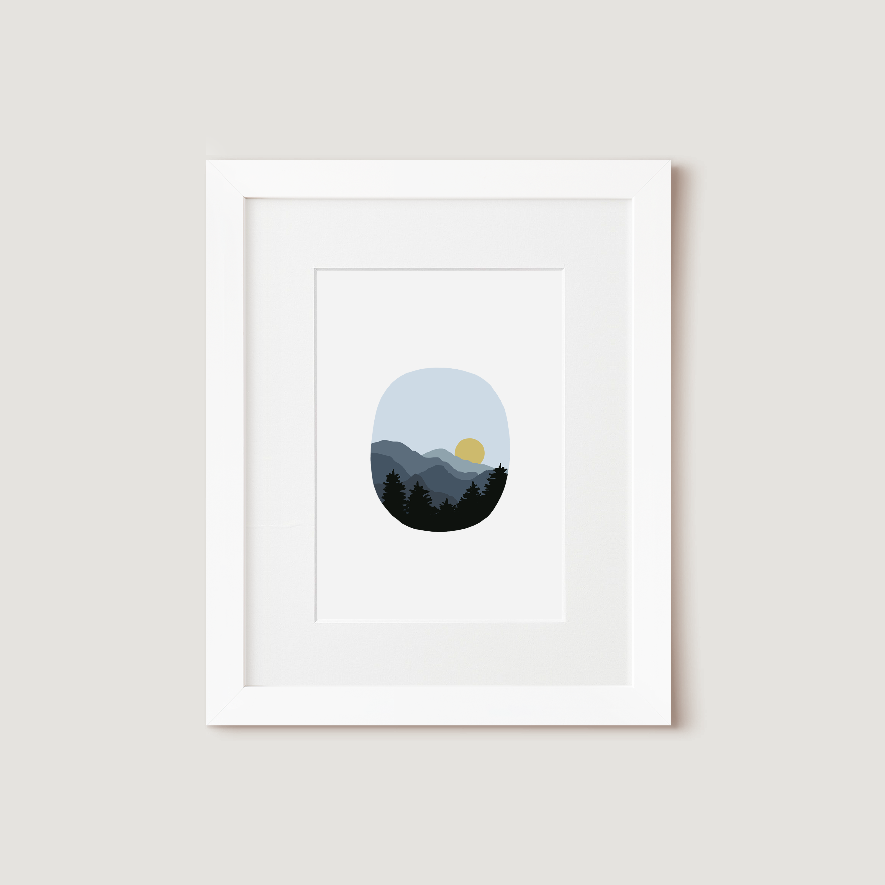 Matted Art Print, Blue Ridge Mountains