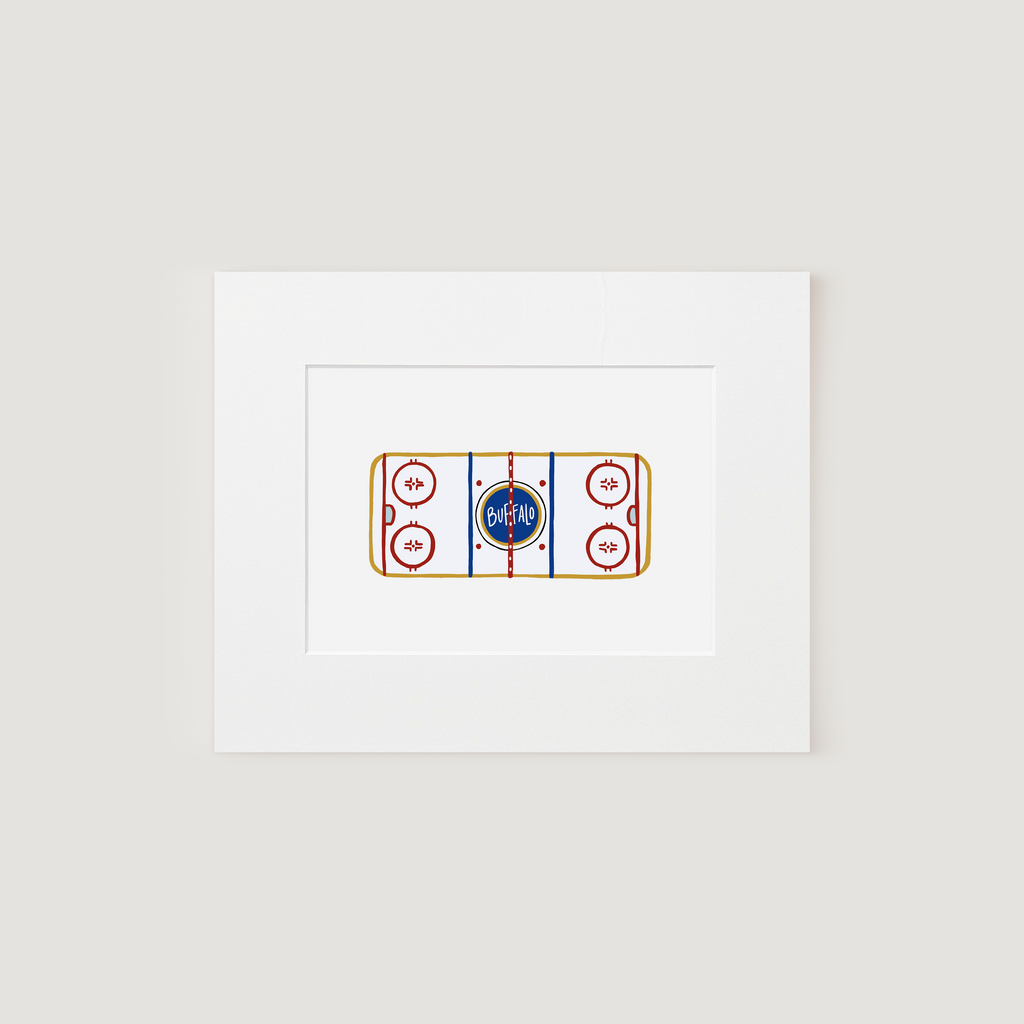 Matted Art Print, Buffalo Sabres (Ice Rink)