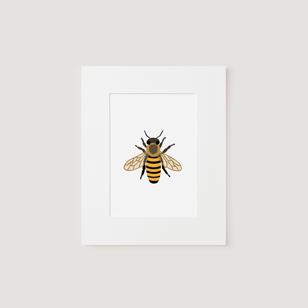 Matted Art Print, Honey Bee