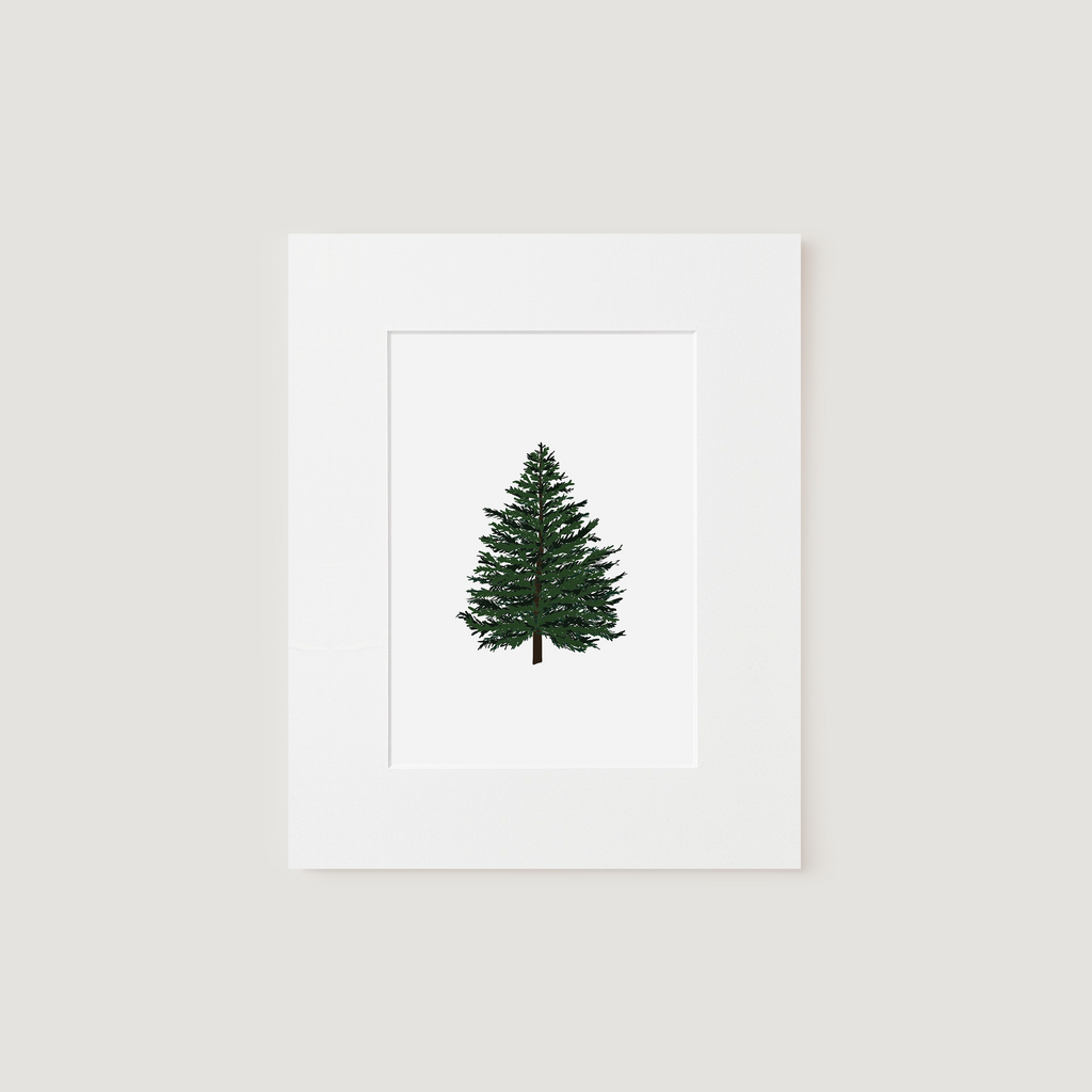 Matted Art Print, Pine Tree