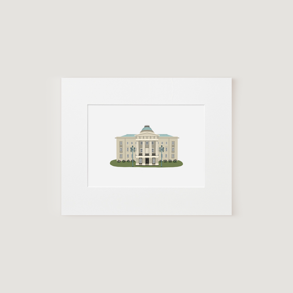 Matted Art Print, Raleigh State Capitol Building