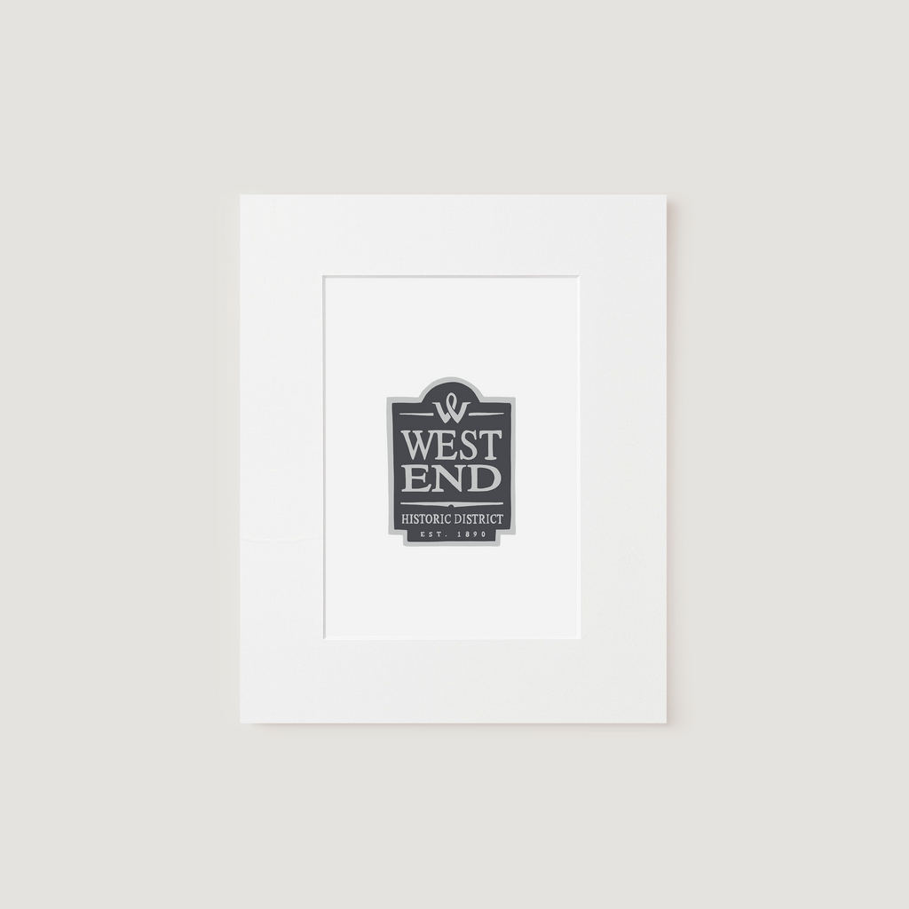Matted Art Print, West End Historic District Sign