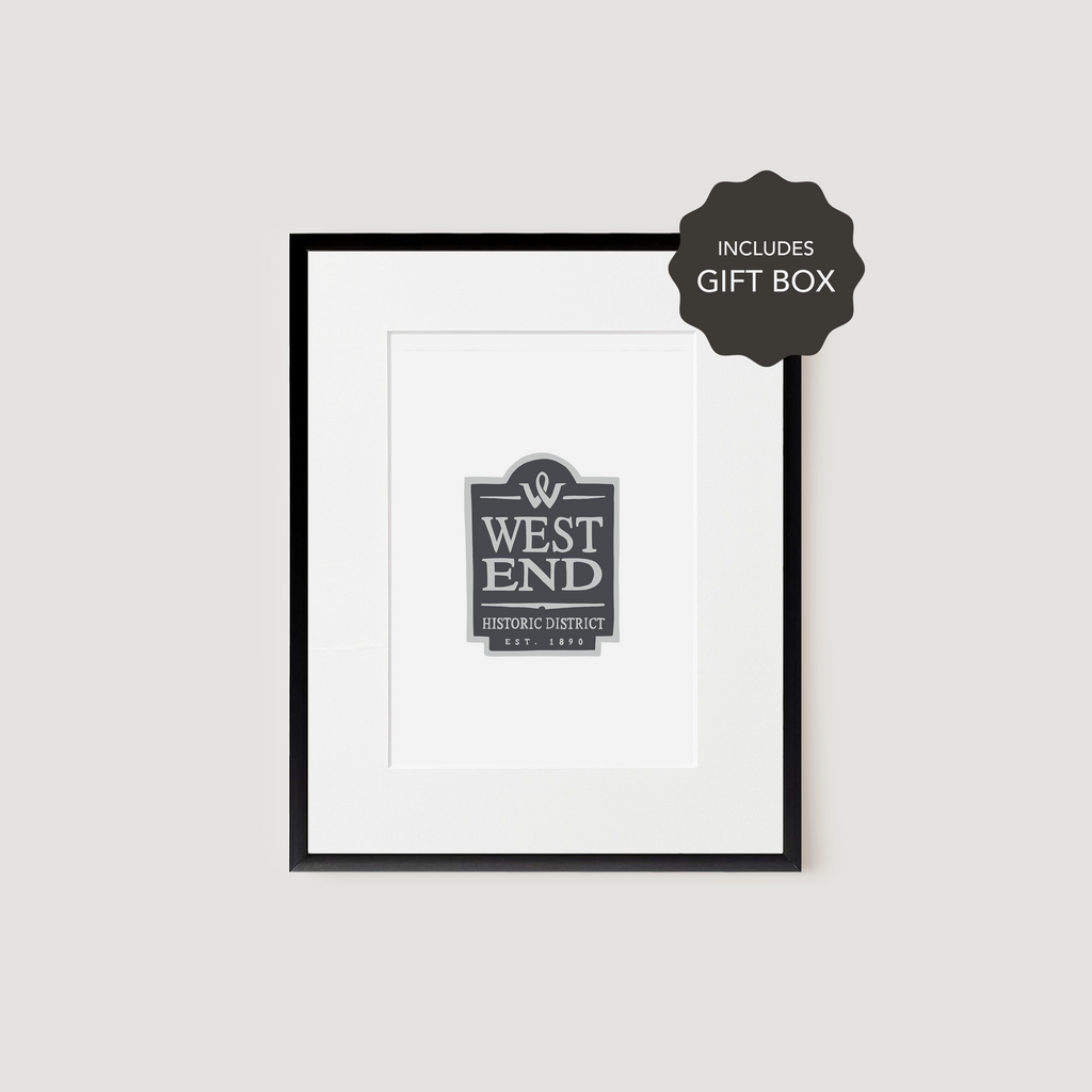 Matted Art Print, West End Historic District Sign