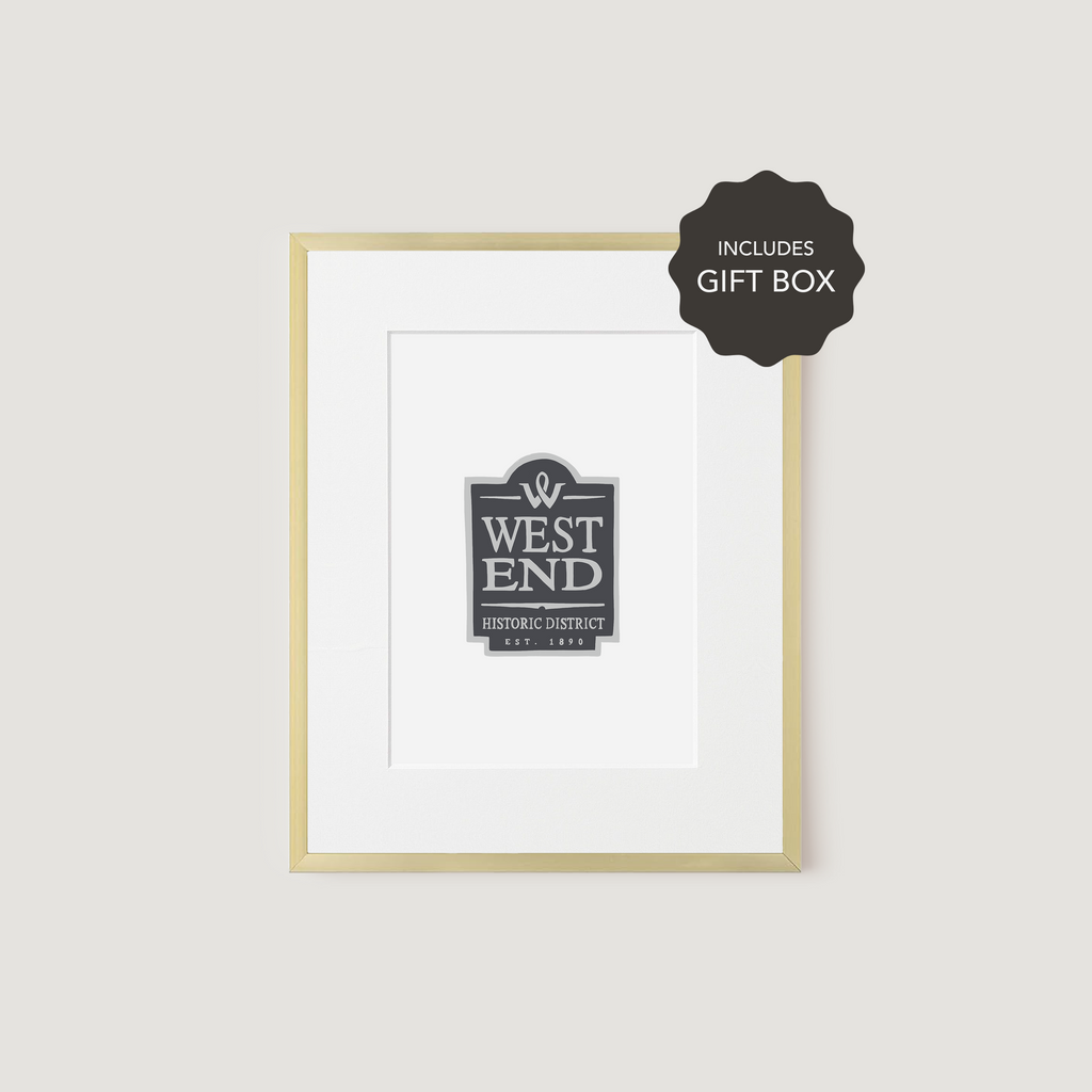 Matted Art Print, West End Historic District Sign