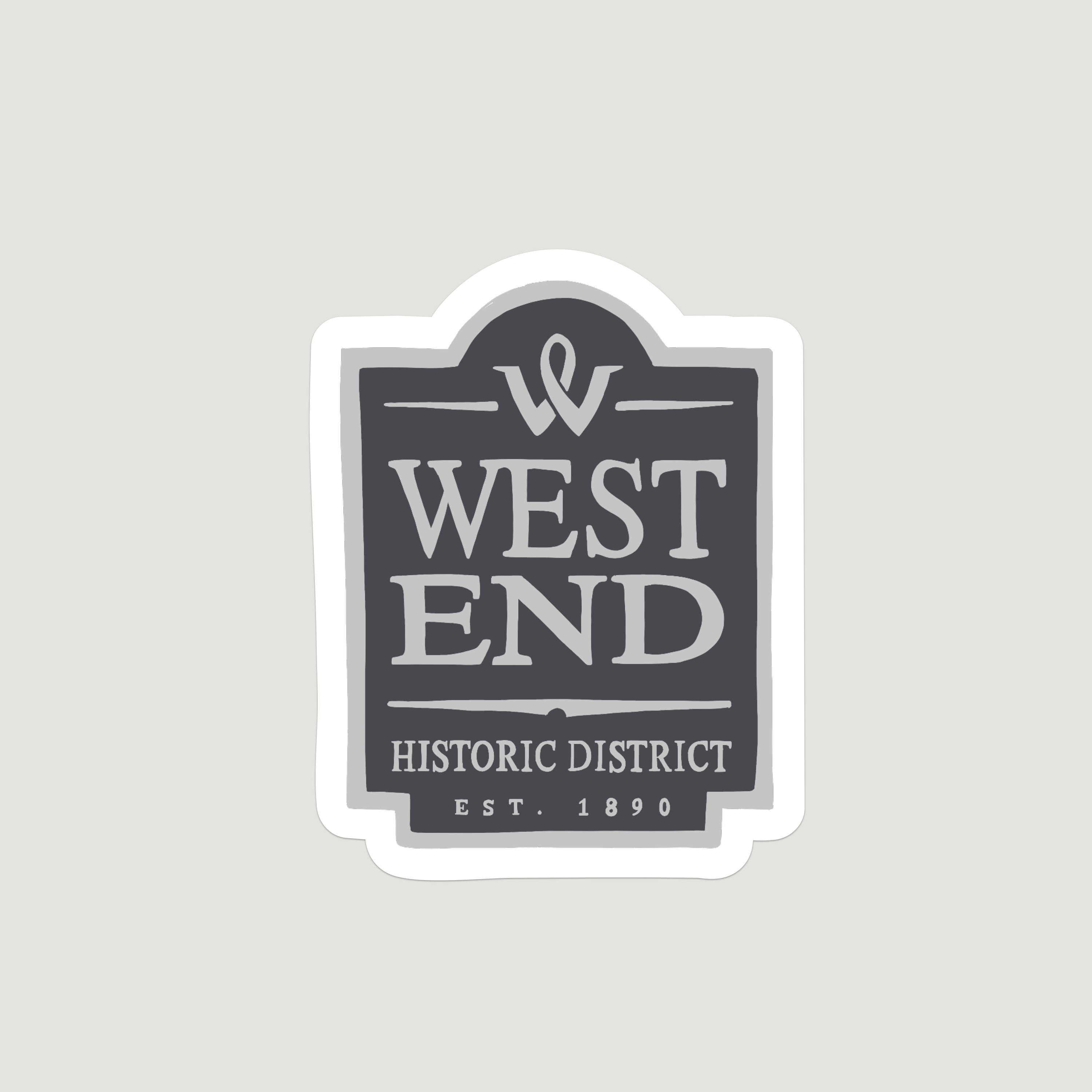 Waterproof Vinyl Sticker, Historic West End