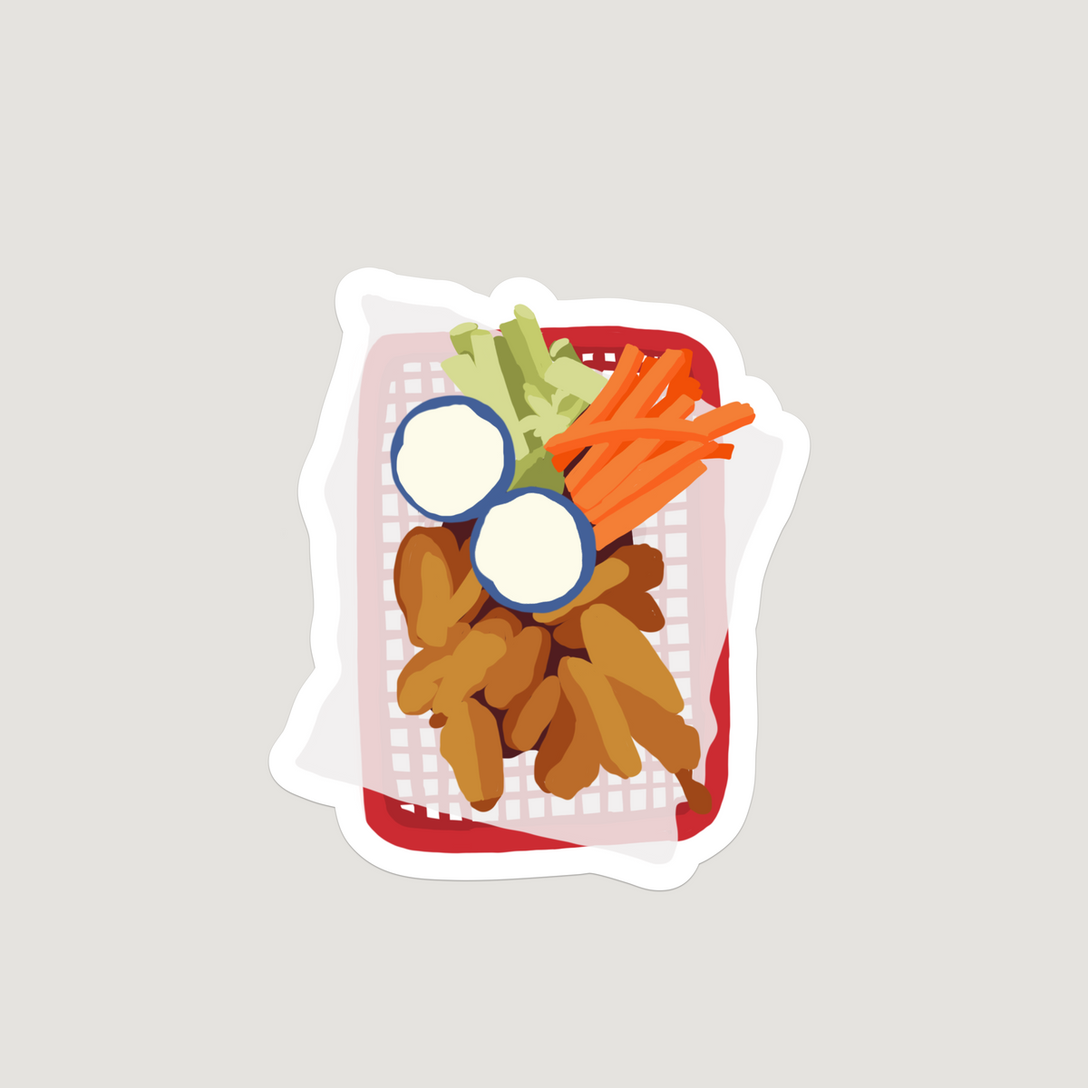 Waterproof Vinyl Sticker, Buffalo Chicken Wings & Blue Cheese – Doster ...