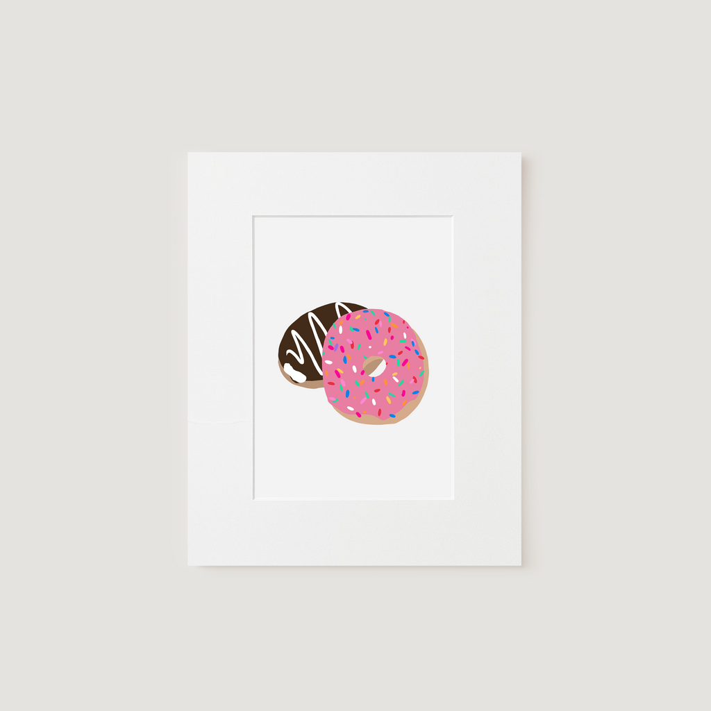 Matted Art Print, Paula's Donuts