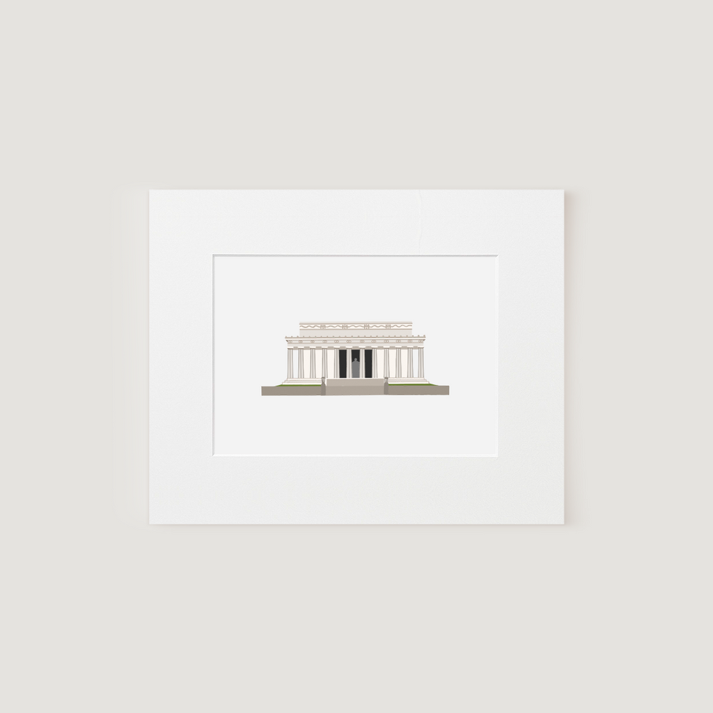 Matted Art Print, Lincoln Memorial
