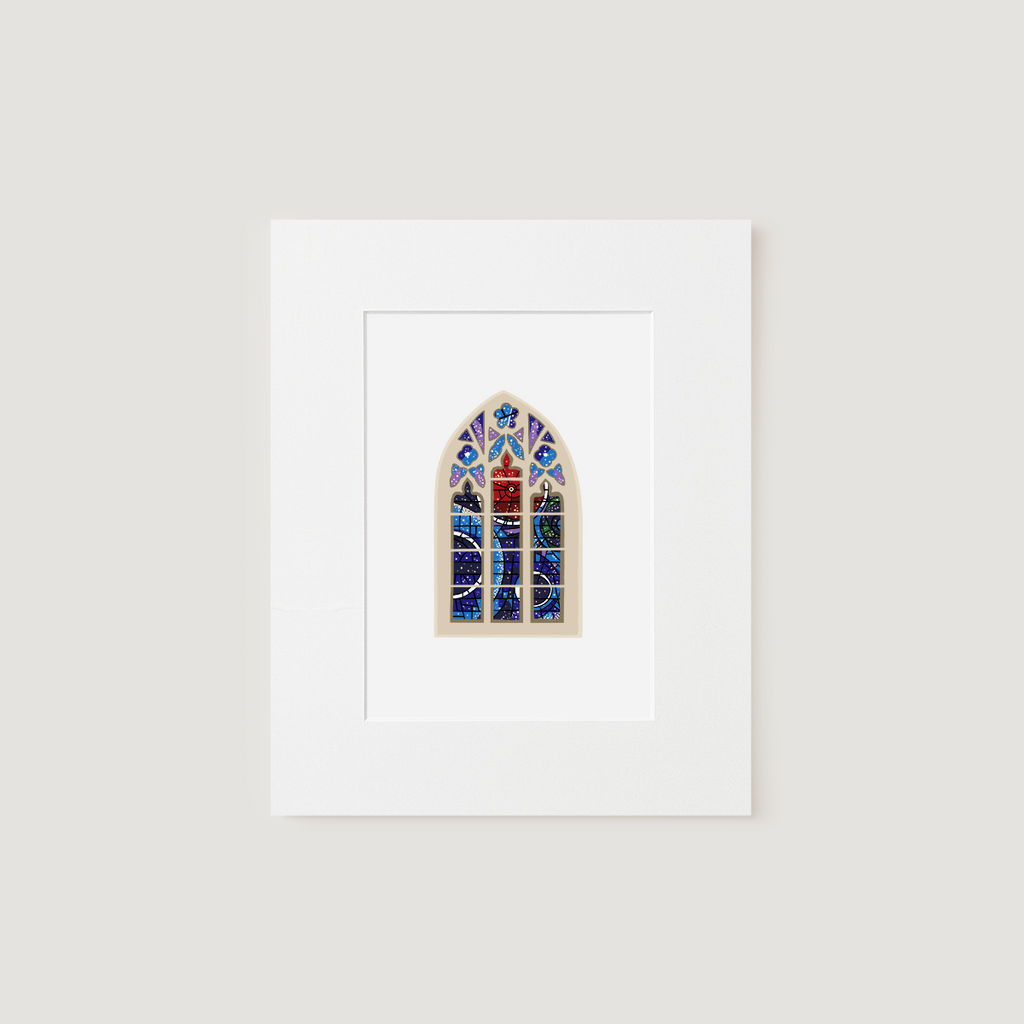 Matted Art Print, Space Window (National Cathedral)