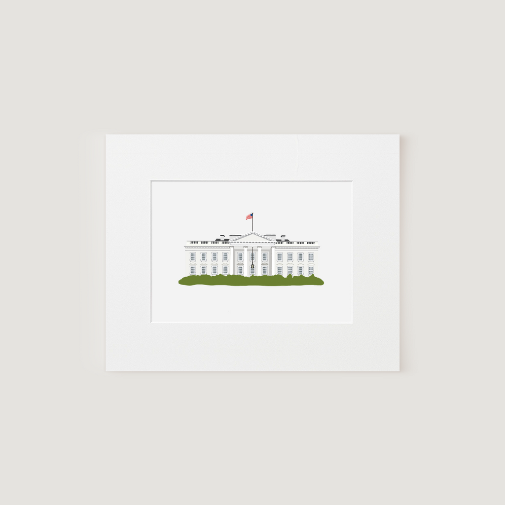 Matted Art Print, White House