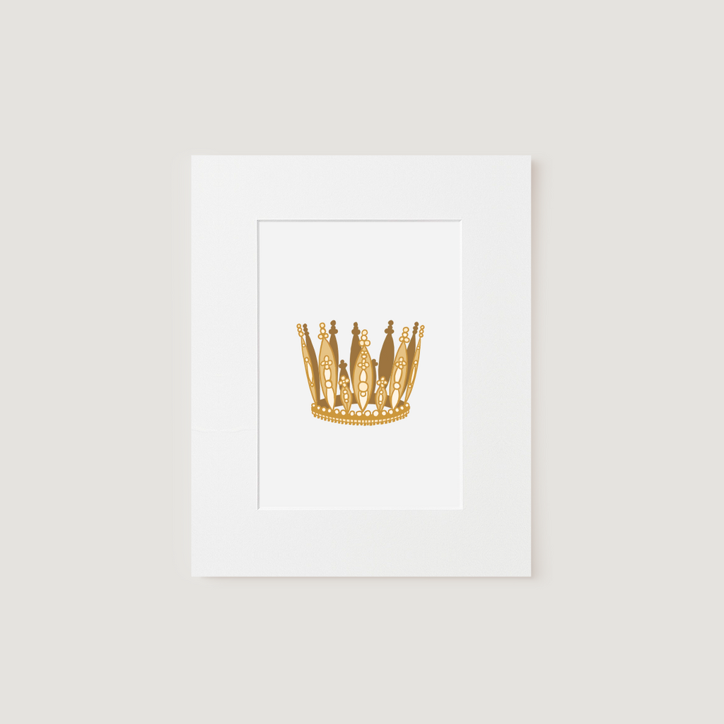 Matted Art Print, Crown (Queen City of Charlotte)